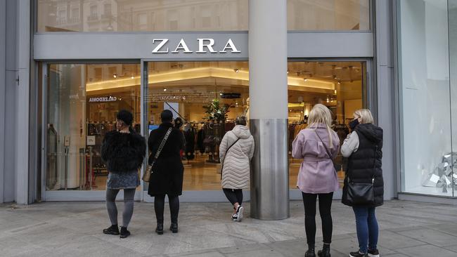 A Zara store on Oxford Street in London. Picture: Getty Images