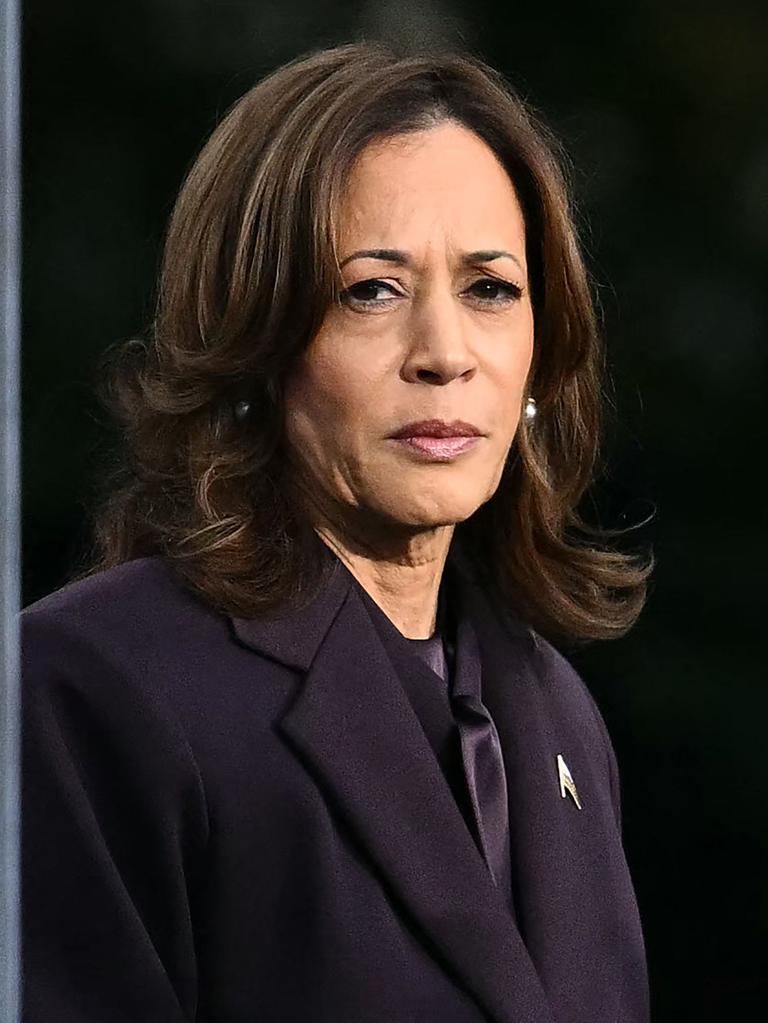 US Vice President Kamala Harris urged her devastated supporters to ‘never give up’. Picture: Angela Weiss/AFP