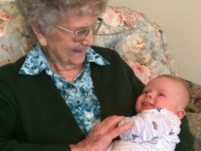 Pat with her great granddaughter.