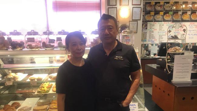 Paulina and Paul Vong from Myer Coffee Lounge Knox were shocked to hear the department store would be closing.