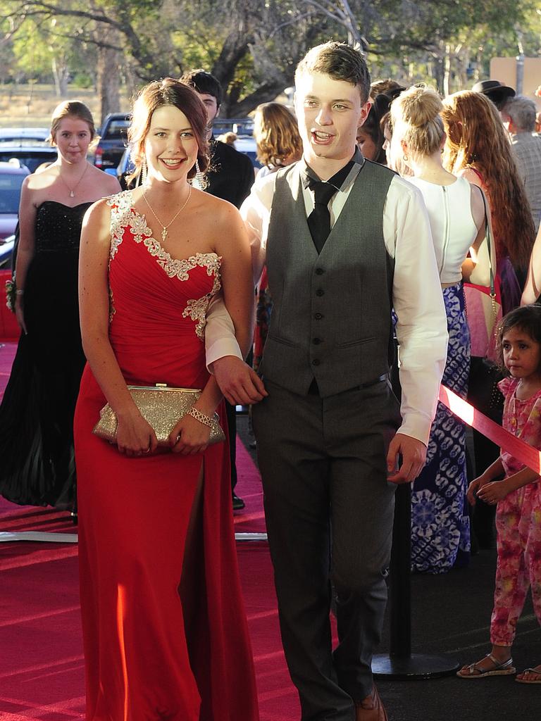 Lucinda Blom and Maxim Buckley at the 2014 Centralian Senior College College formal. Picture: JUSTIN BRIERTY / NT NEWS