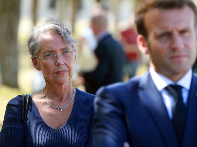 Ms Borne and President Emmanuel Macron at Chambord castle in 2020. Picture: AFP