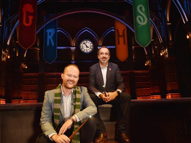 Cassel with Victorian Tourism, Sport and Major Events Minister Martin Pakula at the Princess Theatre, Melbourne in 2021. Picture: NCA NewsWire/Nicki Connolly