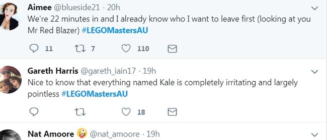 Viewers of LEGO Masters went into meltdown on social media slamming Melbourne contestants Kale’s inability to co-operate with teammate and Nerang local Adam ‘Bilsy’ Bilsborough.