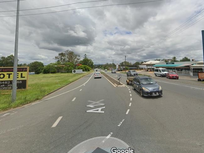 The intersection of Dowling Road and Geordie Road at the Monkland, where a collision on Monday night left two women with injuries that required transportation to the Gympie Hospital.