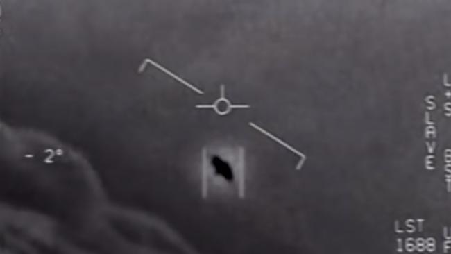 A mid-air UFO encounter recorded by US Navy pilots. Picture: Department of Defense