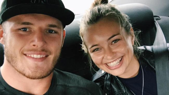 Tom Burgess and girlfriend Tahlia Giumelli are all smiles on social media. Source: instagram @tahliagiumelli