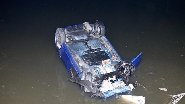 A car crashed into the Cooks River at Campsie overnight.