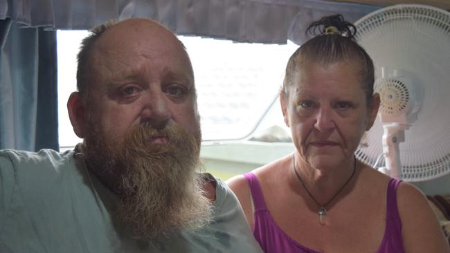 Deborah and Jim Hawkins have been left homeless after their caravan and ute crashed following Jim's stroke.