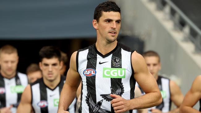 Scott Pendlebury has been a marvellous servant, but is it time for him to step down as captain? Picture: AFL Photos/Getty Images