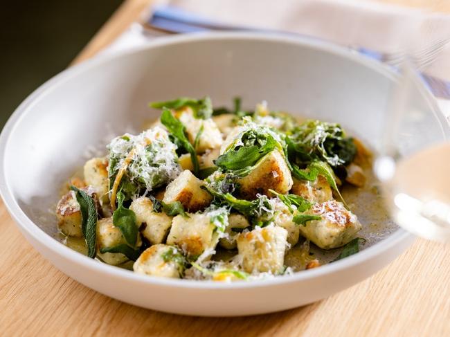 Ricotta gnuddi, rainbow chard and brown butter at A Prayer for the Wild at Heart, Adelaide. Picture: Supplied by Simon Wilkinson