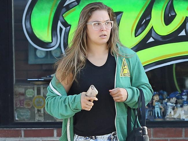 Rousey visits a laser treatment facility in Santa Monica, California, this week.