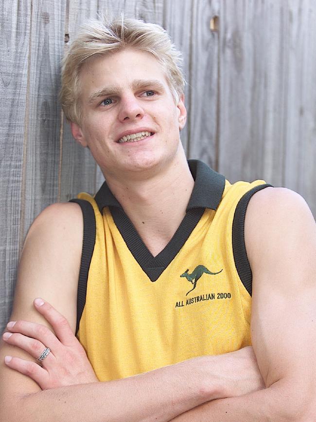 A young Nick Riewoldt ahead of the AFL draft.