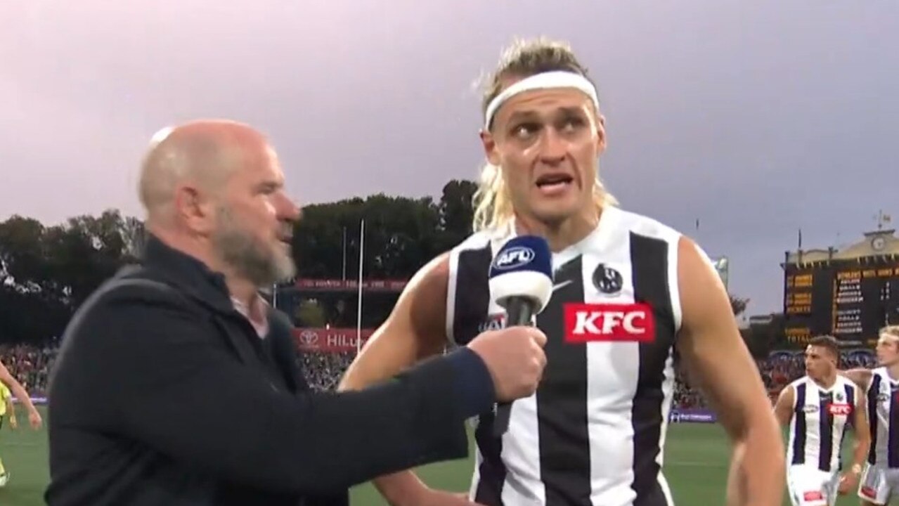 AFL 2023: Darcy Moore drops F-bomb on live TV in Collingwood vs Adelaide  Crows days after Anzac Day speech | NT News