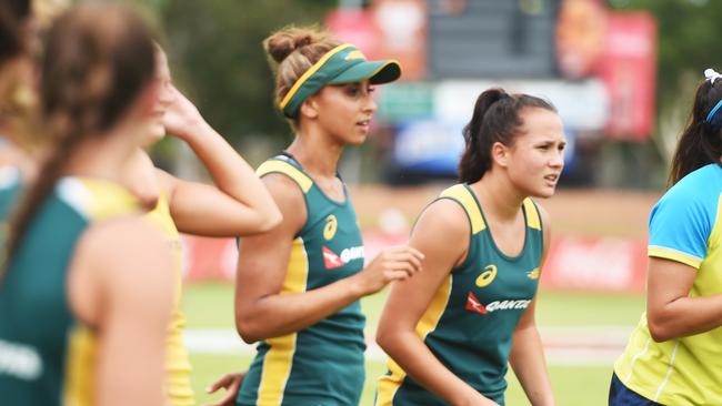 Cassie Staples (hat) has been a shining light for Australia in Canada