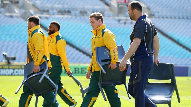 Deckchairs on the Titanic? Wallabies coach Michael Cheika is feeling the heat.