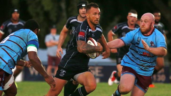 Quade Cooper in action in a preseason game for Souths at Yeronga.