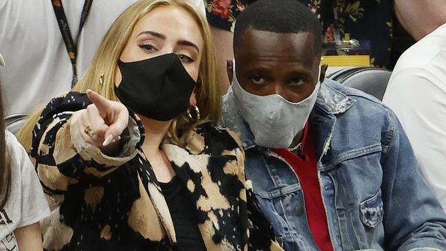 Adele and Rich Paul at a basketball game in July. Picture: Christian Petersen/Getty Images