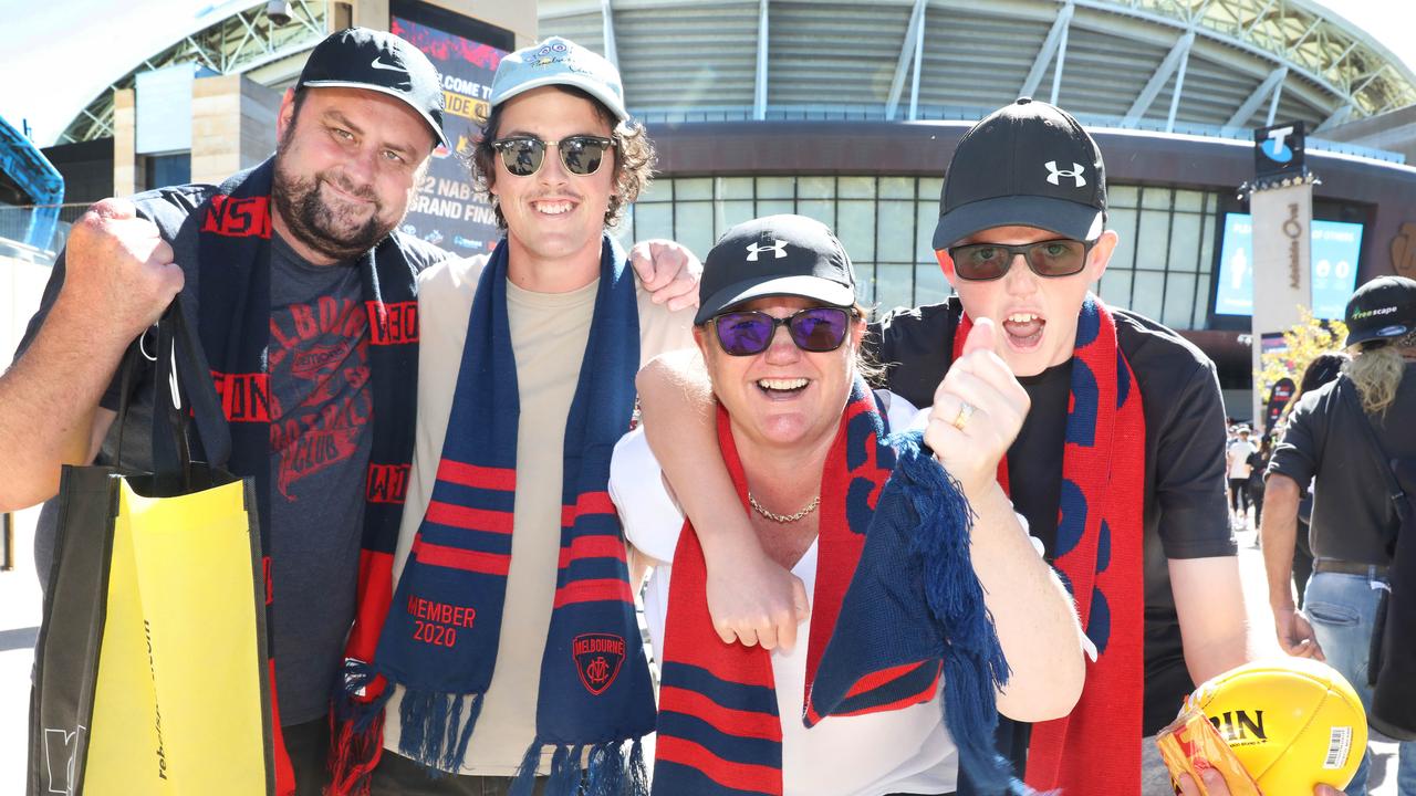 Dan, Corey, Kim and Hayden Kelliher, came from Melbourne for the AFLW Grand Final. Picture Dean Martin