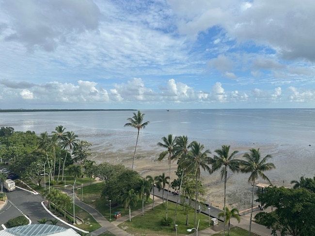 Overlooking the Cairns Esplanade during the floods. Picture: Tanya Frence