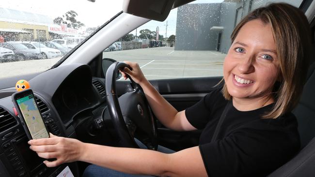 DiDi Mobility’s (Australia) state manager Abigail Holman at the company's Newcomb hub in Geelong. Picture: Mike Dugdale