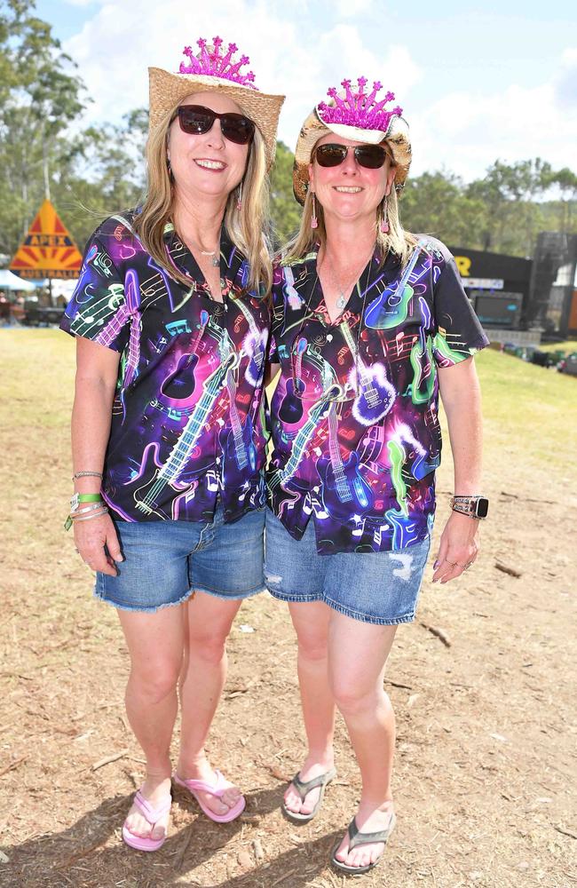 Michelle McEvoy and Nicole Jones at the Gympie Music Muster. Picture: Patrick Woods.