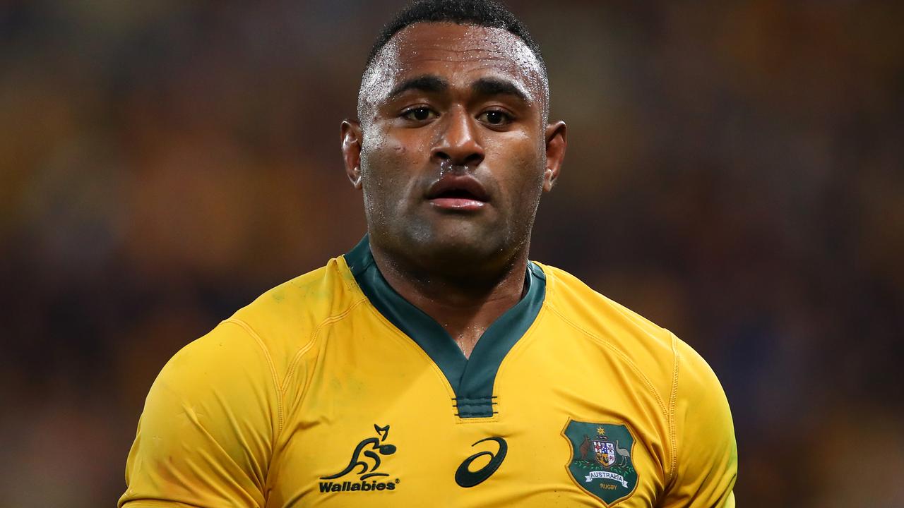 Tevita Kuridrani of the Wallabies looks on during the 2019 Rugby Championship.