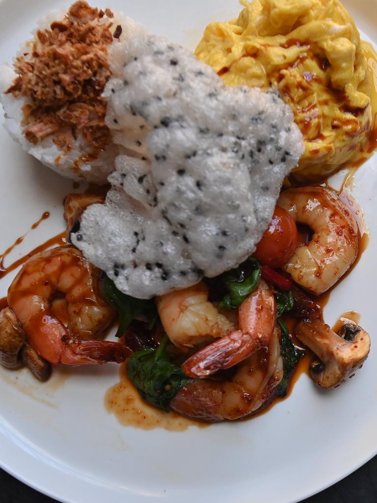 Seoul Sisters’s amazing prawn scrambled egg dish. Picture: Keryn Stevens