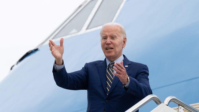 US President Joe Biden boards Air Force One. Picture: AFP.