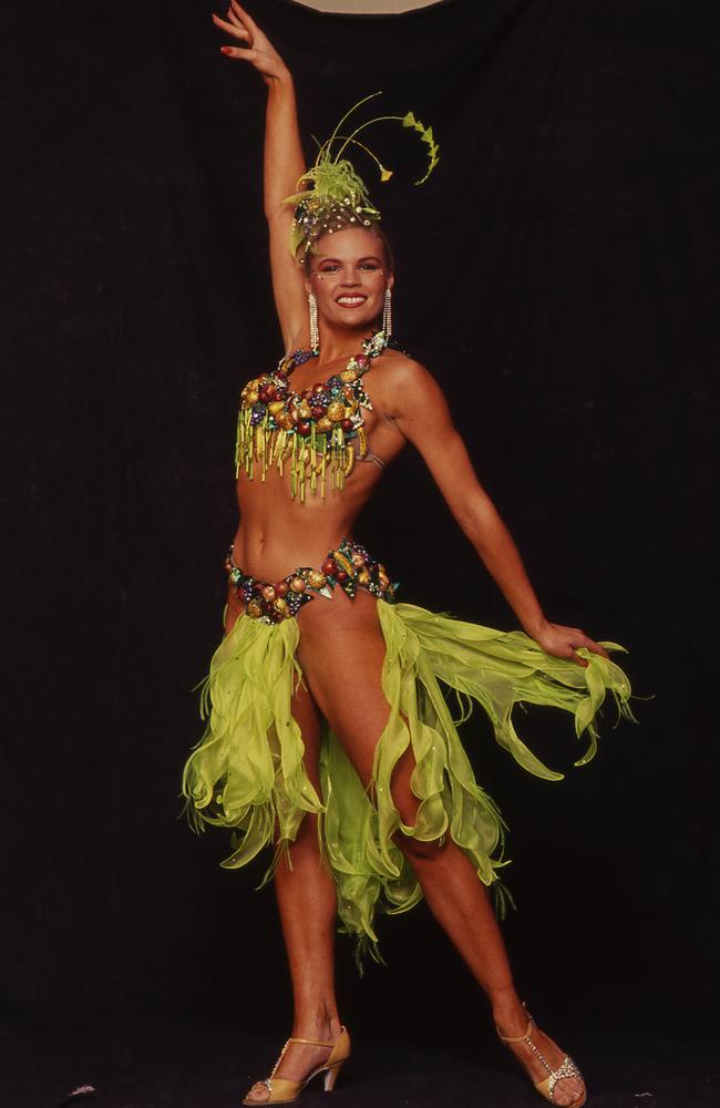 Sonia Kruger as Tina Sparkles in the 1992 film Strictly Ballroom. Picture: Supplied