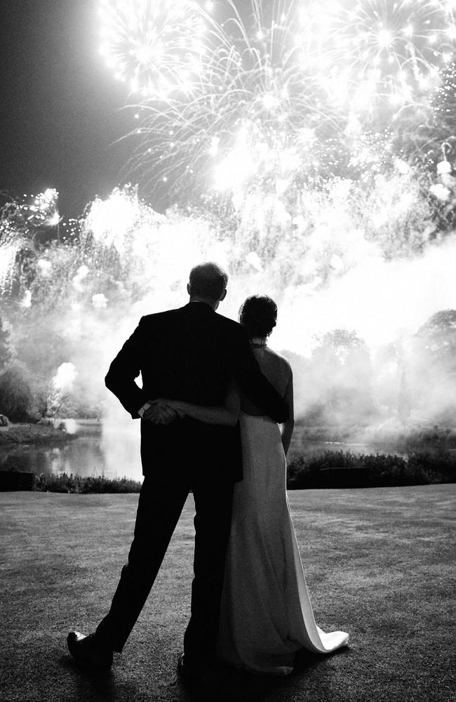 Prince Harry, Duke of Sussex (L) and his wife Britain's Meghan, Duchess of Sussex (R), in their 2018 Christmas card. Picture: AFP