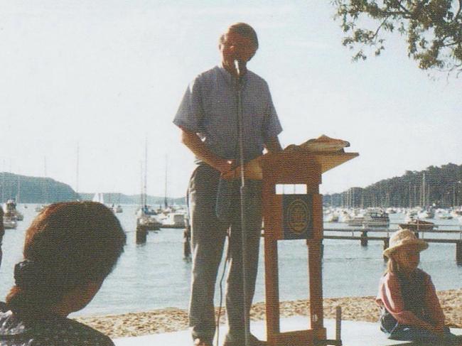 A young Hannah Dunn patiently waiting for her father to finish his speech. Picture: Supplied.