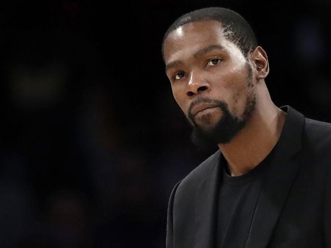 Kevin Durant. Picture: AP watches during the second half of the team's NBA basketball game against the Los Angeles Lak