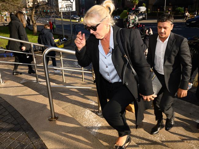 Sam Kerr’s mother, Roxanne Kerr, arrives at court. Picture: Getty Images