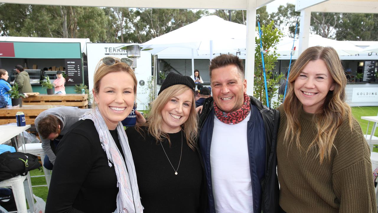 Footy fans soak up the action in SA for Saturday’s offering of Gather Round clashes. Picture: Brett Hartwig