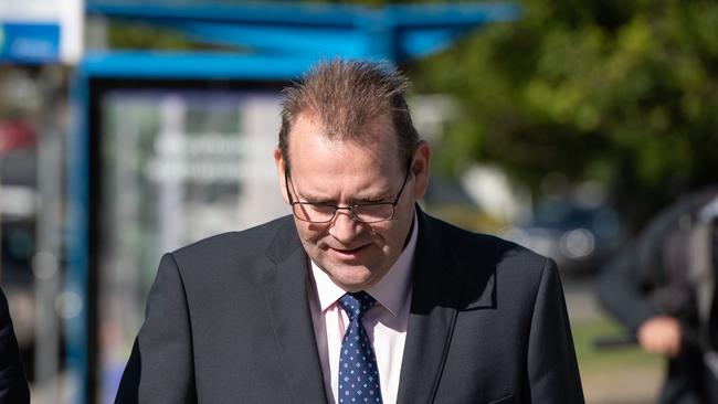 Former Tasmanian Liberal MP Adam Brooks will plead guilty to possessing a weapon and explosives, his lawyer told Redcliffe Magistrates Court on Thursday. Picture: Brad Fleet