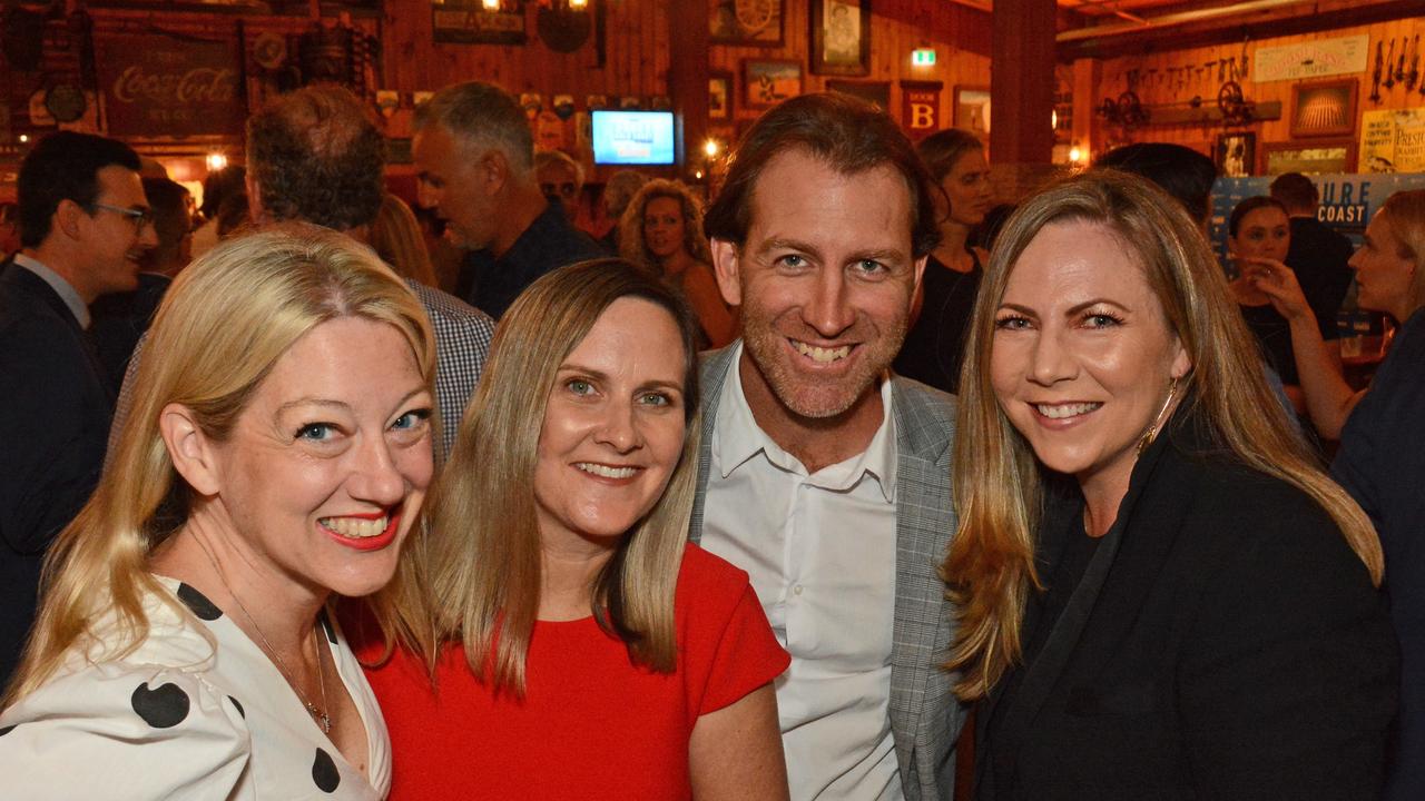 Ann Wason-Moore, Rachel Hancock, Ryan Keen and Cath Webber at Future Gold Coast lunch at Outback Spectacular, Oxenford. Picture: Regina King