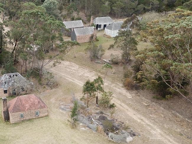 View of Old Sydney Town from a drone. Picture: @switchy3 / Mitchell Hubbard.