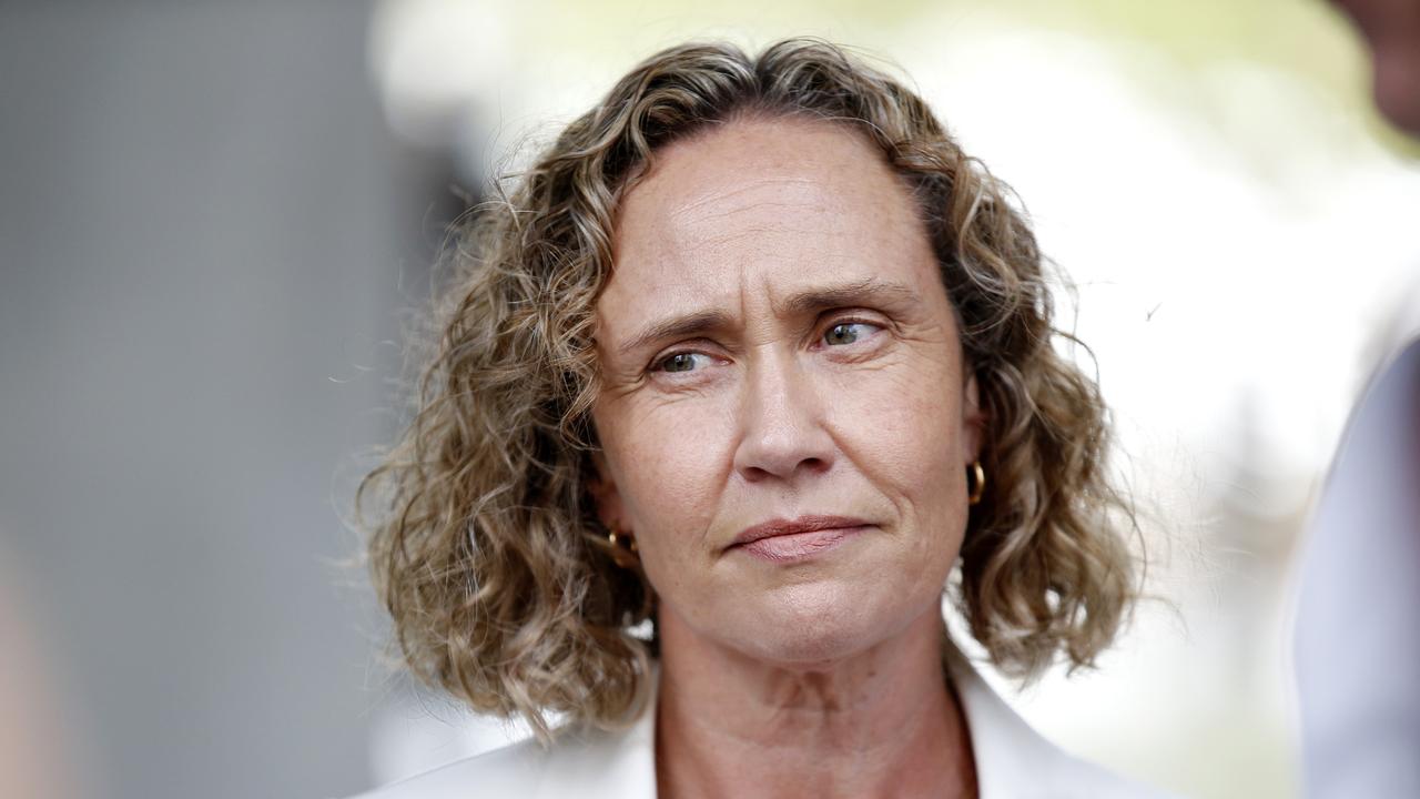 Michelle Stenner pictured leaving Brisbane District Court in 2021 following her acquittal of three perjury charges. Picture: Josh Woning
