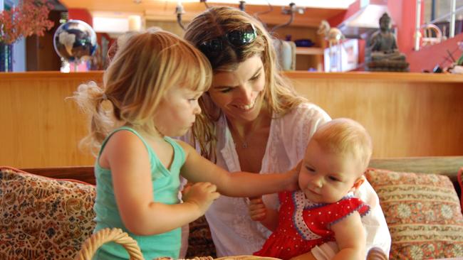 Lizzy Williamson with Ruby, now eight and Stella, now 10, around the time she suffered post natal depression.