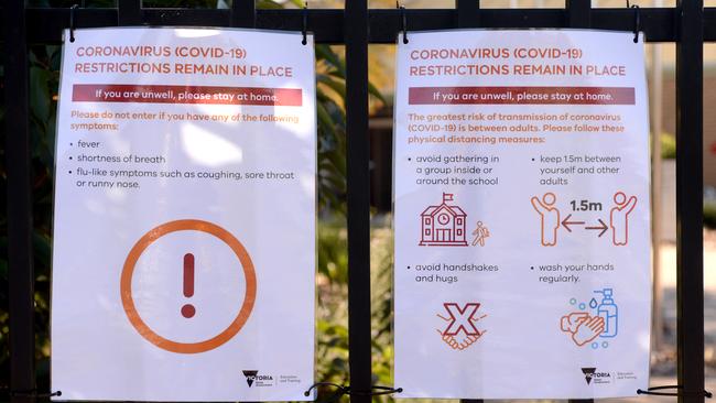 A number of schools across Melbourne have closed due to coronavirus cases. Picture: Andrew Henshaw