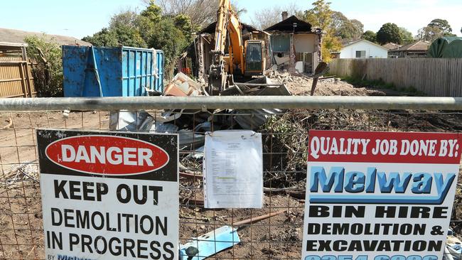 Demolition underway at 368 Auburn Rd on September 4, 2019. Picture: Hamish Blair