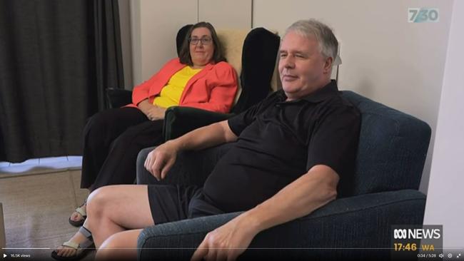 Centrelink recipients Mark Goodrick and Jennifer Searson appeared on ABC 730 to talk about Jobseeker. Picture: ABC