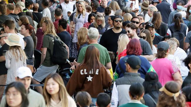 Big crowds turned up in Melbourne during the Black Friday sales. Picture: David Crosling/NCA Newswire