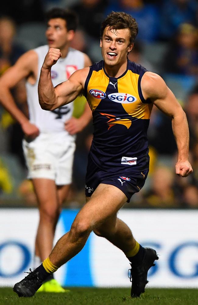 Luke Partington could be celebrating more goals against Port Adelaide on Saturday.