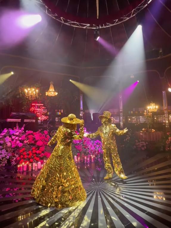 The pair’s wedding had a circus theme, with ornate backdrops and performers. Pictures: Instagram