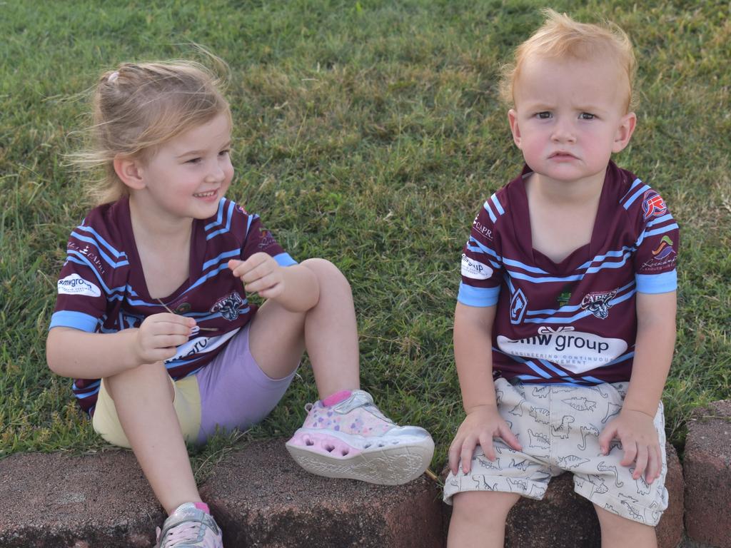 Rosie and Zac Michell at the CQ Capras' home games at Browne Park, Rockhampton, on March 16, 2024.