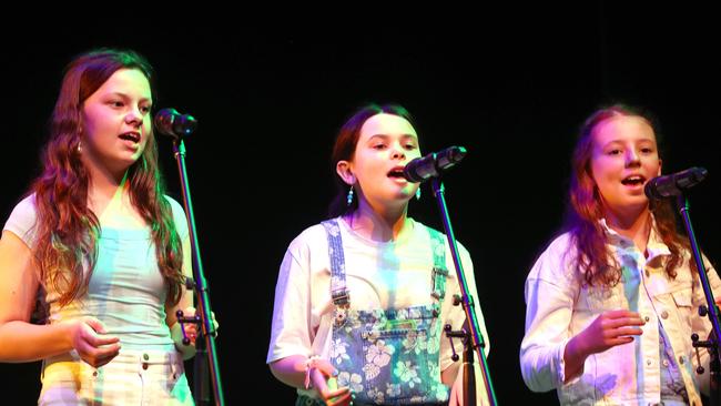 Anglesea Primary School students performing at the Geelong Schools Music and Movement Festival. Picture: Alison Wynd