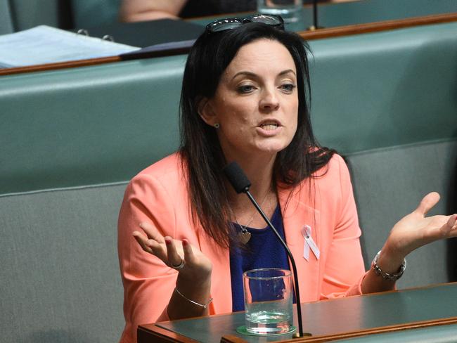 Labor Member for Lindsay Emma Husar during Question Time in the House of Representatives at Parliament House in Canberra, Monday, Nov. 21, 2016. (AAP Image/Mick Tsikas) NO ARCHIVING