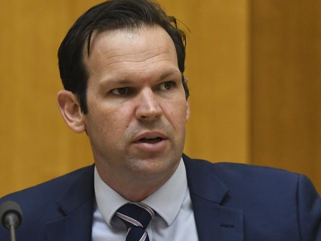 Nationals Senator Matt Canavan speaks during a Senate Estimates hearing at Parliament House in Canberra, Thursday, March 5, 2020. (AAP Image/Lukas Coch) NO ARCHIVING